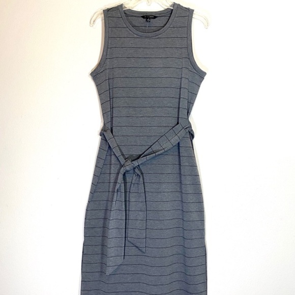 Nwt Dress Banana Republic Maxi Tank Dress Striped Midi Sleeveless Stretch Gray - Picture 3 of 14